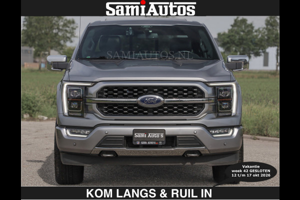 Ford USA F-150 PLATINUM | MASSAGE | PANO | €49950,- excl | GROOTSCHERM | COMFORT STOELEN | ADAPTIVE CRUISE | DC | DUBBELE CABINE | FACELIFT MODEL | GROOT SCHERM | 5 PERSOONS | DC | DASH CAM | MASSAGE | | De specialist in Amerikaanse pick‑ups in Nederland en Europa.