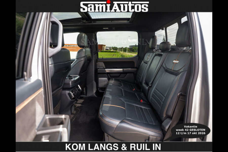 Ford USA F-150 PLATINUM | MASSAGE | PANO | €49950,- excl | GROOTSCHERM | COMFORT STOELEN | ADAPTIVE CRUISE | DC | DUBBELE CABINE | FACELIFT MODEL | GROOT SCHERM | 5 PERSOONS | DC | DASH CAM | MASSAGE | | De specialist in Amerikaanse pick‑ups in Nederland en Europa.
