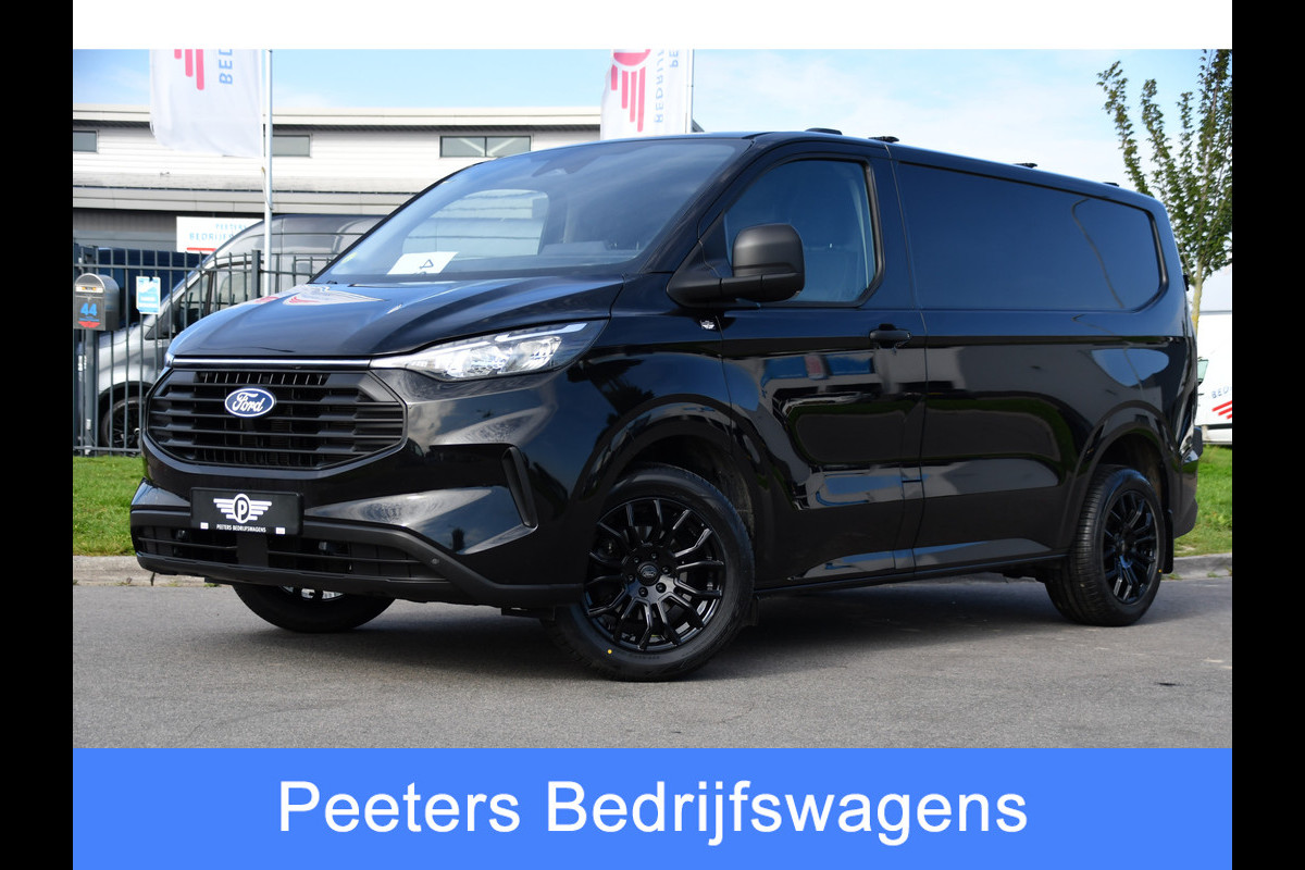 Ford Transit Custom 300 2.0 TDCI L1H1 Black Edition Cruise, Camera, Carplay, LED, 136pk, Automaat, NAVI, Airco, Multimedia, Uniek!