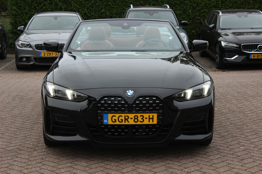 BMW 4 Serie Cabrio 430i xDrive M Sport Pro / Trekhaak / 360Camera / Individual Leder / Head-up / 18'' / Nekverwarming / Harman Kardon / Windscherm / Stuur+Stoelverwarming / Dodehoek / DAB / Cruise Control