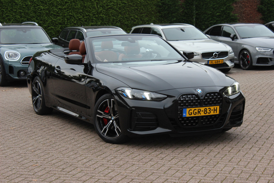 BMW 4 Serie Cabrio 430i xDrive M Sport Pro / Trekhaak / 360Camera / Individual Leder / Head-up / 18'' / Nekverwarming / Harman Kardon / Windscherm / Stuur+Stoelverwarming / Dodehoek / DAB / Cruise Control