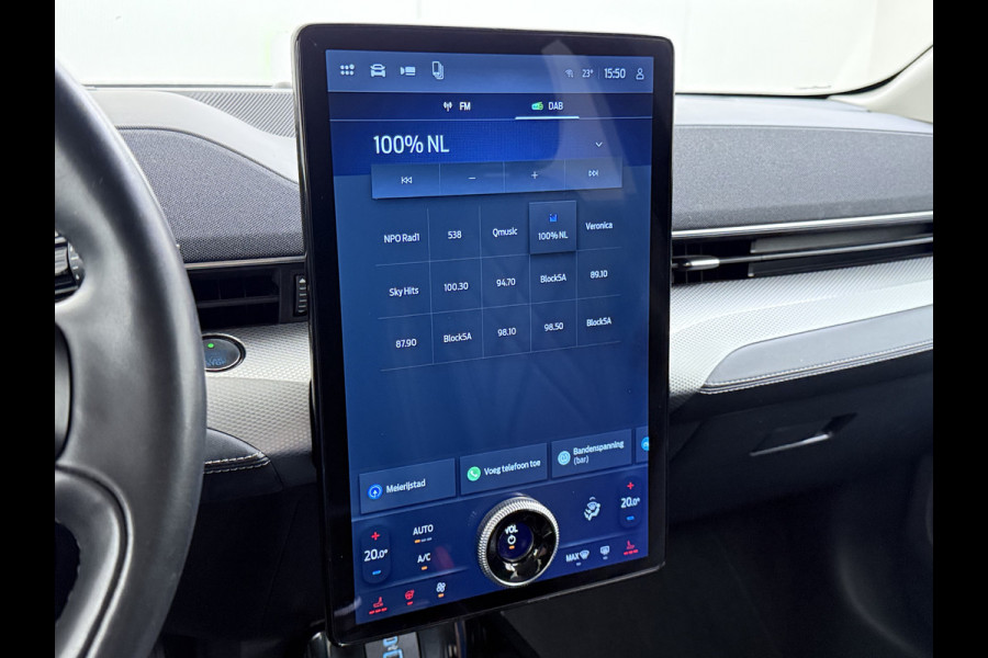 Ford Mustang Mach-E RWD 75kWh SOH 95% Adap.Cruise B&O®-Hifi Leder+Memory Trekhaak Stoel+Stuurverwarming Elek.Stoelen Navi Pdc Keyless Android Auto Apple Carplay Elek.Achterklep Lmv 18" DAB Bluetooth Led 1e Eigenaar Dealeronderhouden Origineel Nederlandse Auto