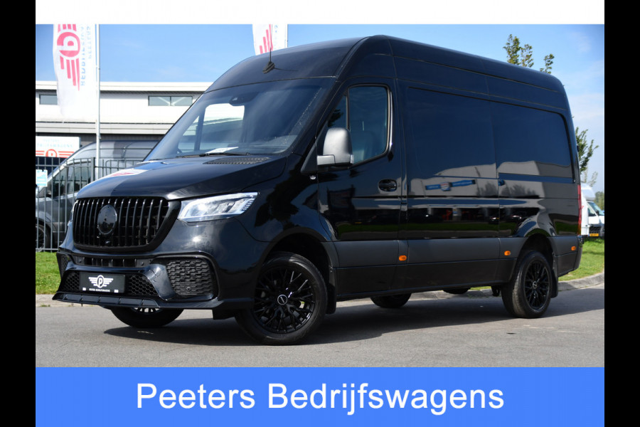 Mercedes-Benz Sprinter 319 1.9 CDI L2H2 AMG Black Edition Adaptieve Cruise, Carplay, 3500kg Trekhaak, Camera, LED, 190pk, 10,5'' Mbux, Sensoren, Leder, Standkachel. Automaat, Uniek!