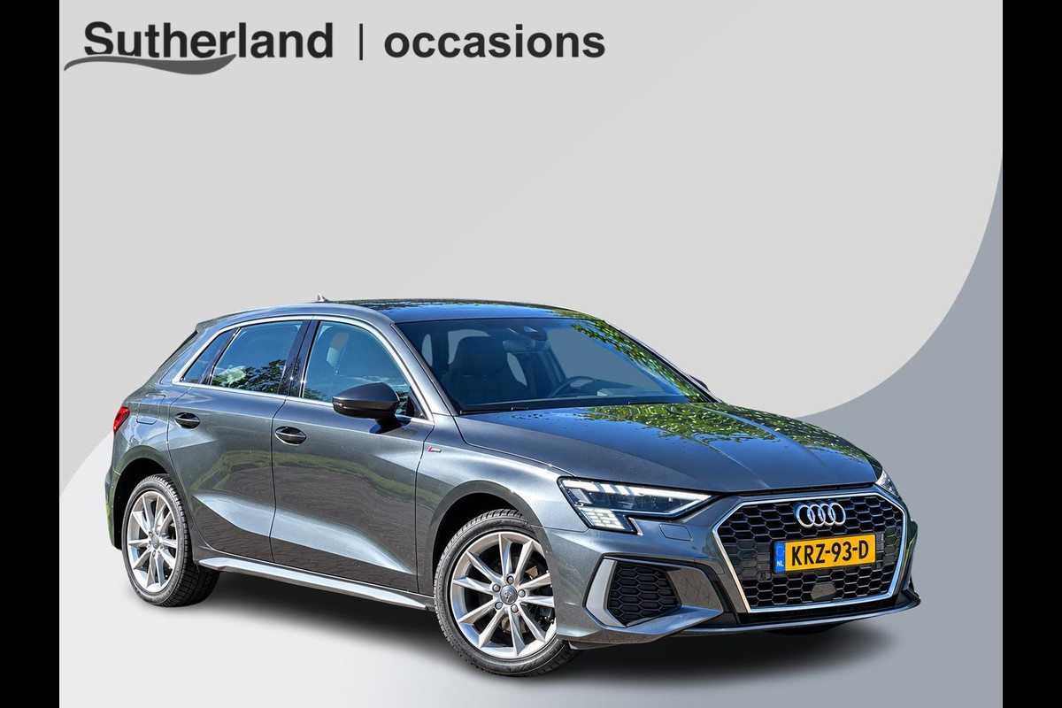 Audi A3 Sportback 40 TFSI S Line 204 PK | Trekhaak afneembaar | Lederen bekleding | Stoelverwarming | Camera | Elektrische achterklep | Dodehoeksensoren | Adaptive cruise control