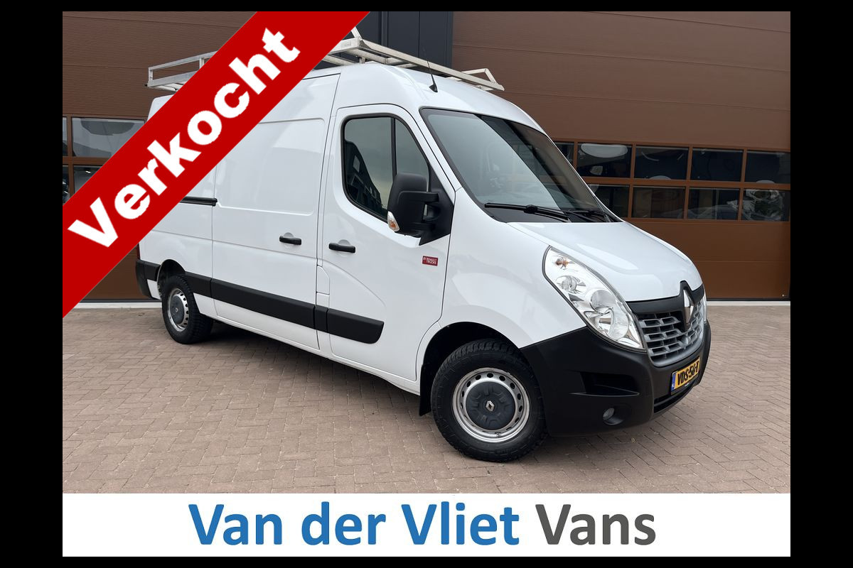 Renault Master T35 2.3 dCi L2H2 3p BPM Vrij! Lease €270 p/m, Imperiaal+Trap, Bedrijfswageninrichting, Navi, PDC, Airco, Trekhaak, Cruise controle, Onderhoudshistorie aanwezig