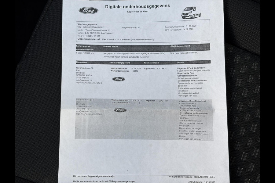 Ford Transit Custom 300 2.0 TDCI L1H1*HAAK*CAM*A/C*CRUISE*3-PERS*PDC*