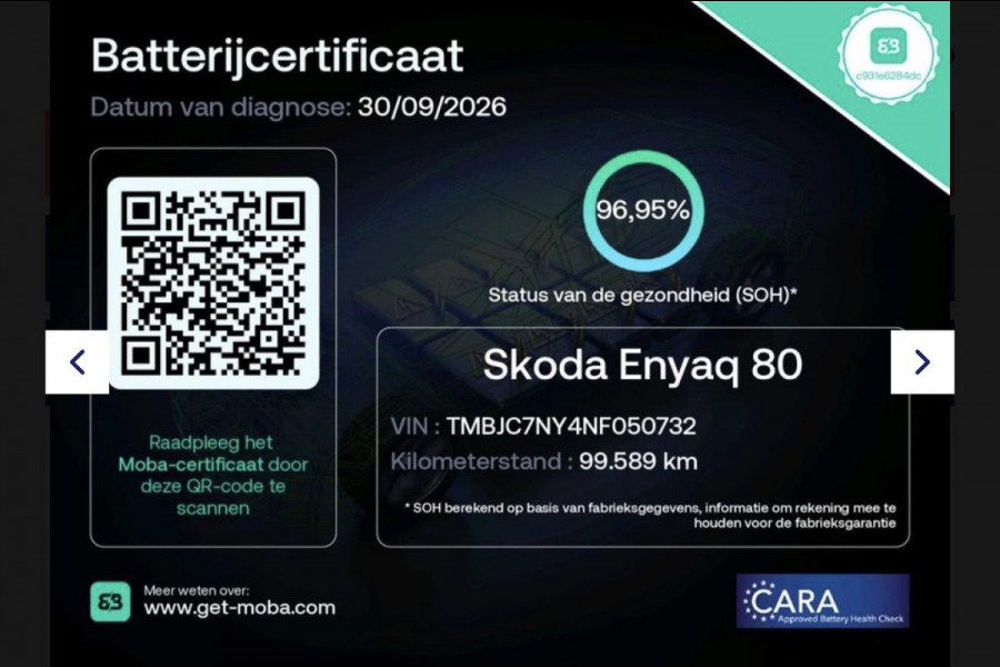 Škoda ENYAQ iV 80 Sportline | SOH 97% | Camera | NL-Auto | Zware Accu |