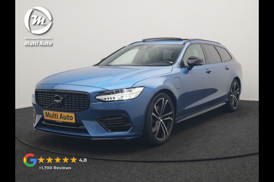 Volvo V90 T8 AWD Twin Engine R-Design Polestar Engineerd PHEV 407pk Dealer O.H. | Trekhaak Af Fabriek | Four C Luchtvering | Panodak | Head Up | Adaptive Cruise | Bowers & Wilkins | 360 Camera | Alcantara Sportstoelen Memory & Verwarmd | Stuur Verwarmd | Apple Carplay |  20"L.M | Plug In Hybrid |