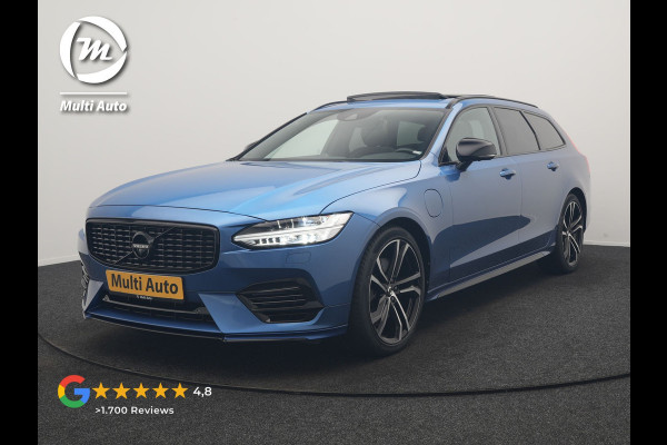 Volvo V90 T8 AWD Twin Engine R-Design Polestar Engineerd PHEV 407pk Dealer O.H. | Trekhaak Af Fabriek | Four C Luchtvering | Panodak | Head Up | Adaptive Cruise | Bowers & Wilkins | 360 Camera | Alcantara Sportstoelen Memory & Verwarmd | Stuur Verwarmd | Apple Carplay |  20"L.M | Plug In Hybrid |