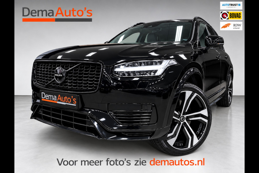 Volvo XC90 2.0 T8 Recharge R-DESIGN 7P BLACK-LINE 22'' L-RANGE LEDER/H-UP/M+KOELING-STOELEN/360CAM/ADAPT-CRUISE///