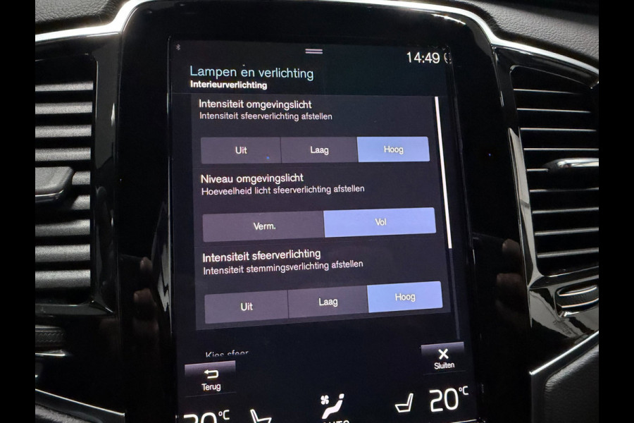 Volvo XC90 2.0 T8 Recharge R-DESIGN 7P BLACK-LINE 22'' L-RANGE LEDER/H-UP/M+KOELING-STOELEN/360CAM/ADAPT-CRUISE///