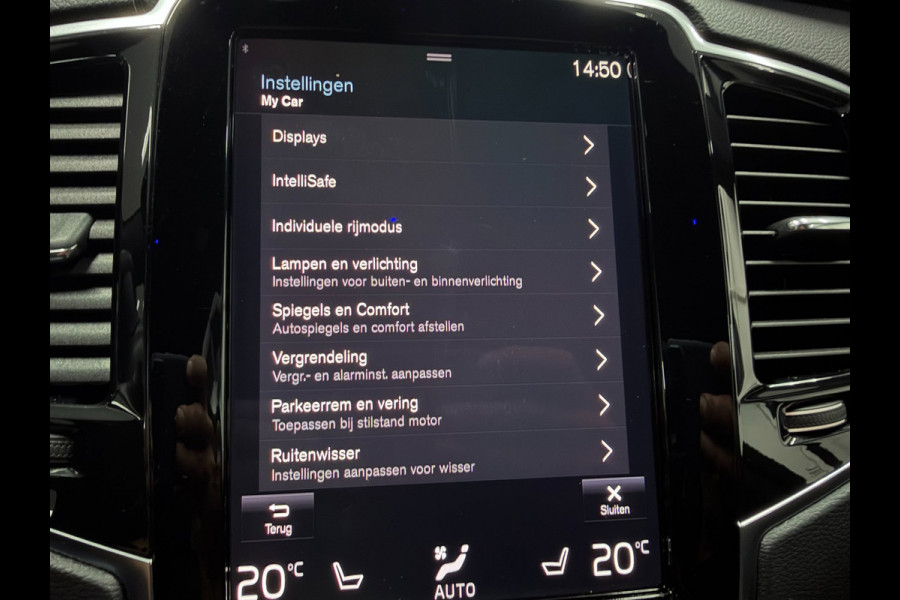 Volvo XC90 2.0 T8 Recharge R-DESIGN 7P BLACK-LINE 22'' L-RANGE LEDER/H-UP/M+KOELING-STOELEN/360CAM/ADAPT-CRUISE///