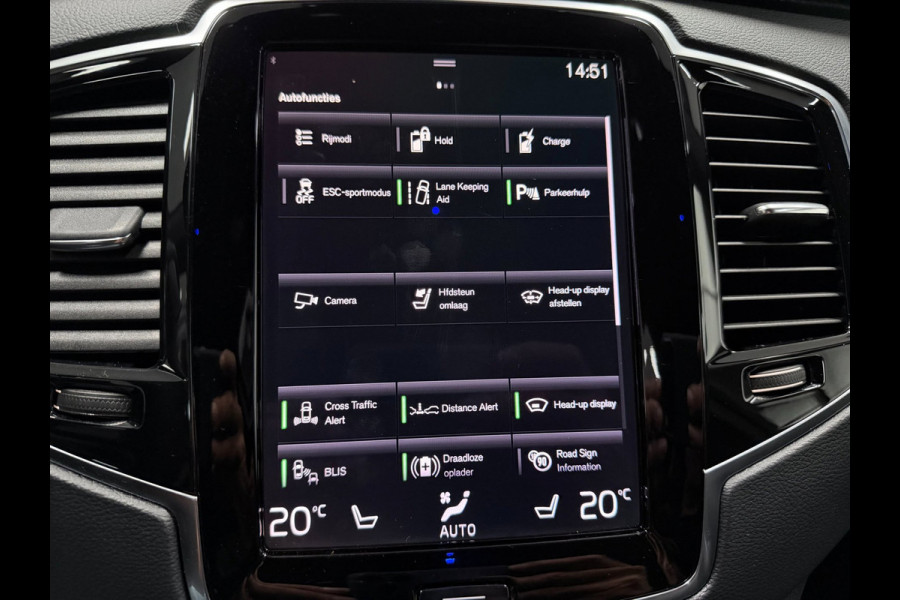 Volvo XC90 2.0 T8 Recharge R-DESIGN 7P BLACK-LINE 22'' L-RANGE LEDER/H-UP/M+KOELING-STOELEN/360CAM/ADAPT-CRUISE///