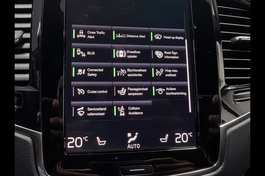Volvo XC90 2.0 T8 Recharge R-DESIGN 7P BLACK-LINE 22'' L-RANGE LEDER/H-UP/M+KOELING-STOELEN/360CAM/ADAPT-CRUISE///