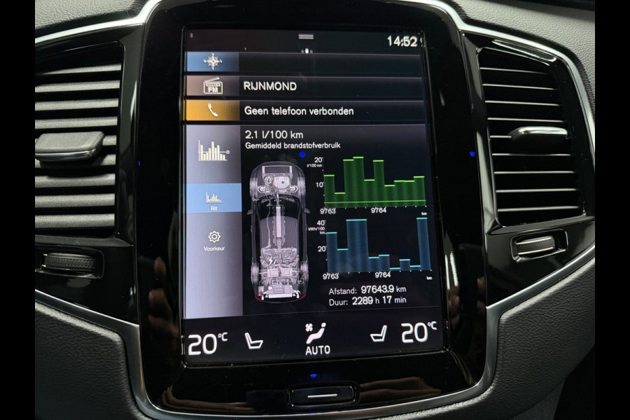 Volvo XC90 2.0 T8 Recharge R-DESIGN 7P BLACK-LINE 22'' L-RANGE LEDER/H-UP/M+KOELING-STOELEN/360CAM/ADAPT-CRUISE///