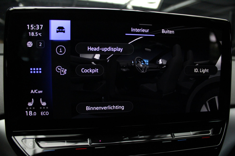 Volkswagen ID.4 Pro Navi HUD ACC Camera Warmtep. Carplay PDC Stuurverwarm. LM velgen Climate (3 zone) Interieur voorverwarming & koeling