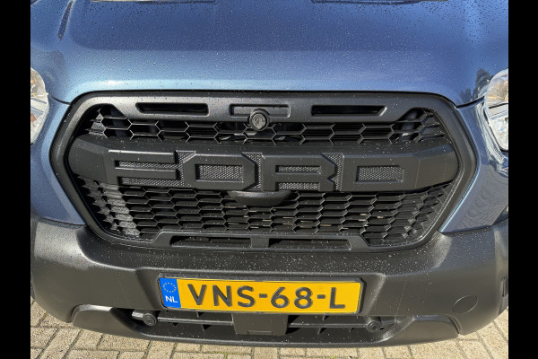 Ford Transit 350 2.0 TDCI 170pk L3H2 DC 5 persoons Trend / vaste prijs rijklaar € 25.950 ex btw / euro 6 / bpm vrij / lease vanaf € 424 / raptor grille / blauw metallic / trekhaak 2500 kg