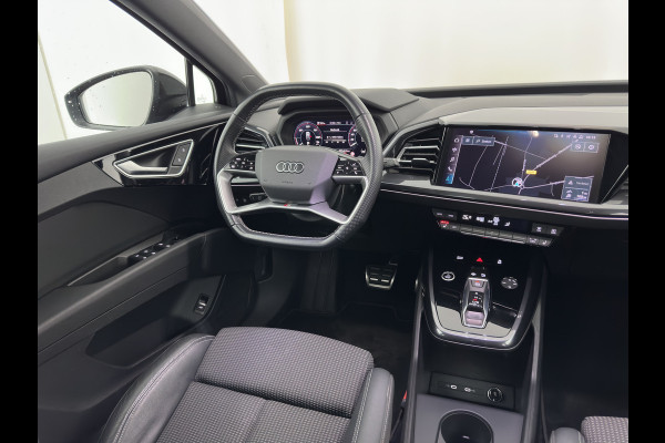 Audi Q4 e-tron 40 S edition 77 kWh (3-Fase-11kW) (INCL.BTW) *HEAT-PUMP | LEATHER-FABRIC | MATRIX-LED | ADAPTIVE-CRUISE | CAMERA | DIGI-COCKPIT | KEYLESS | AMBIENT-LIGHT | AUDI-SOUND | NAVI-FULLMAP | PRIVACY-GLASS | ECC | PDC | 20''ALU*