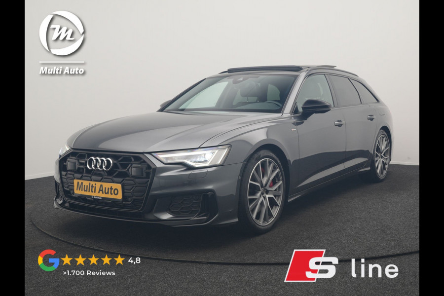 Audi A6 Avant 55 TFSI e Quattro 2x S Line PHEV 367pk Dealer O.H. | Trekhaak Af Fabriek | Panodak | Matrix LED | Alcantara Sportstoelen Memory & Verwarmd | Camera | Keyless | 20"L.M | Navigatie | DAB | Cruise Control | Plug In Hybrid |