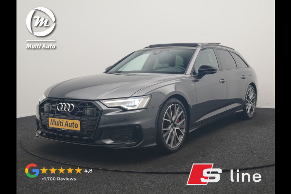Audi A6 Avant 55 TFSI e Quattro 2x S Line PHEV 367pk Dealer O.H. | Trekhaak Af Fabriek | Panodak | Matrix LED | Alcantara Sportstoelen Memory & Verwarmd | Camera | Keyless | 20"L.M | Navigatie | DAB | Cruise Control | Plug In Hybrid |