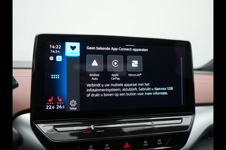 Volkswagen ID.4 Tech 77 kWh 204pk Dealer O.H. | Panodak | Adaptive Cruise | Head Up | 360 Camera | Warmtepomp | IQ Light | Alcantara Sportstoelen Memory & Massage | Stoelen & Stuur Verwarmd | Sfeerverlichting | Keyless | BLIS | 20"L.M |