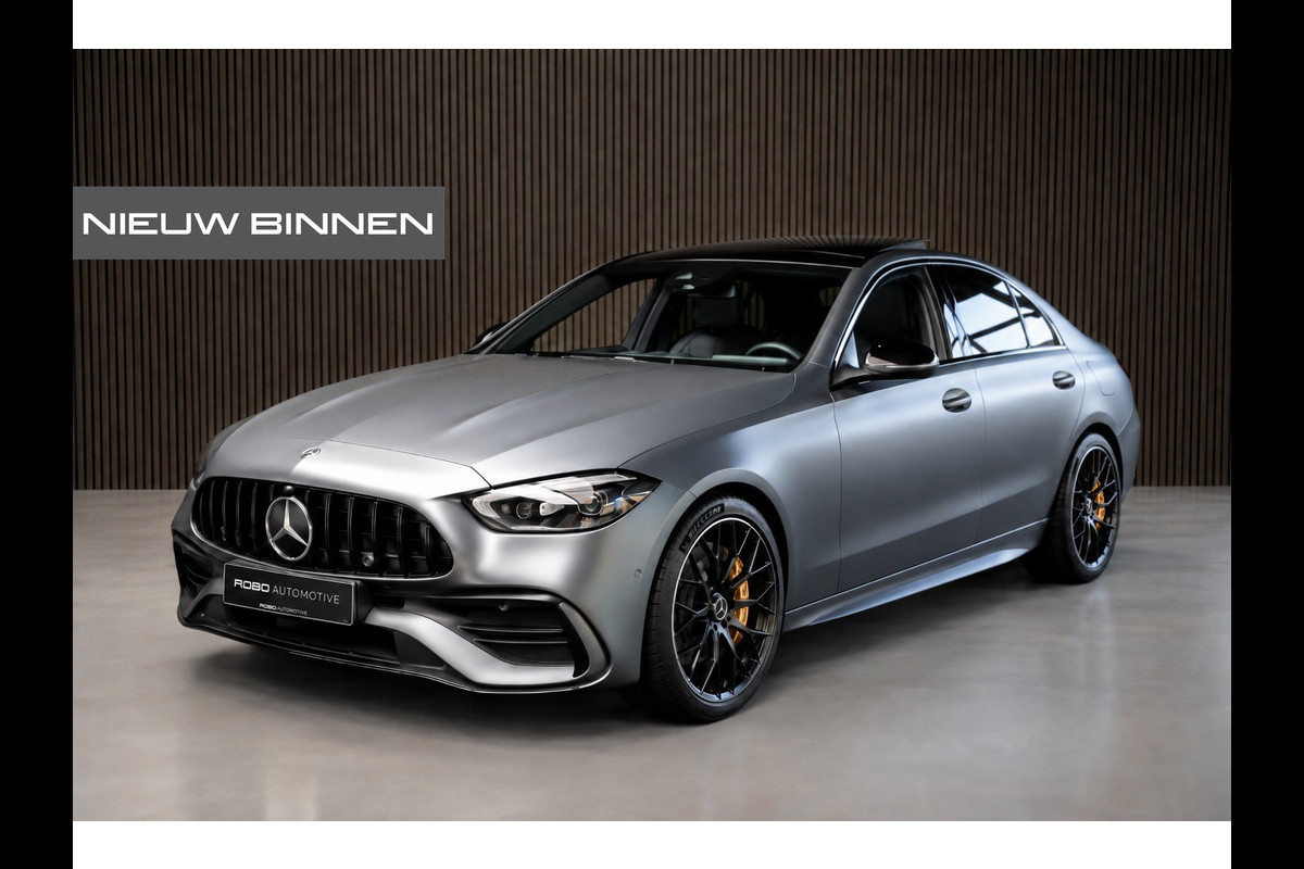 Mercedes-Benz C-Klasse 300 e AMG Line | Magno | Panoramadak | Stoelverwarming | Adaptive Cruise Control | Dodehoekdetectie | Head-Up Display | Memory Seat | 360 Camera | Keyless | Ambiance Verlichting | Navigatie | Apple Carplay