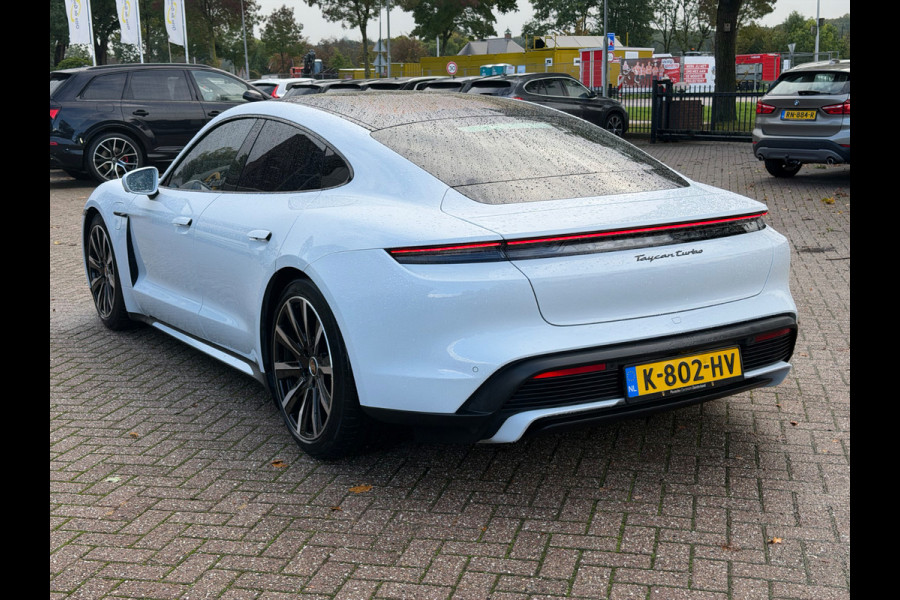 Porsche Taycan Turbo 93 kWh / Panoramadak / 360Camera / Head-up / Burmester / Luchtvering / 20'' / InnoDrive / Sportchrono+Design / Keyless / Adaptieve Stoelen / Dodehoek / DAB / Warmtepomp