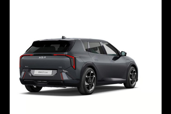Kia EV4 GT-Line 81.4 kWh | Direct leverbaar! | Navi. | Clima. | Adapt. Cruise. | Stoel&Stuur Verwarming | Achteruitrijcamera | Dodehoekassistentie | Glazen Schuif-/Kanteldak | Harman Kardon | GT-Line Vegan Lederen Stoelbekleding