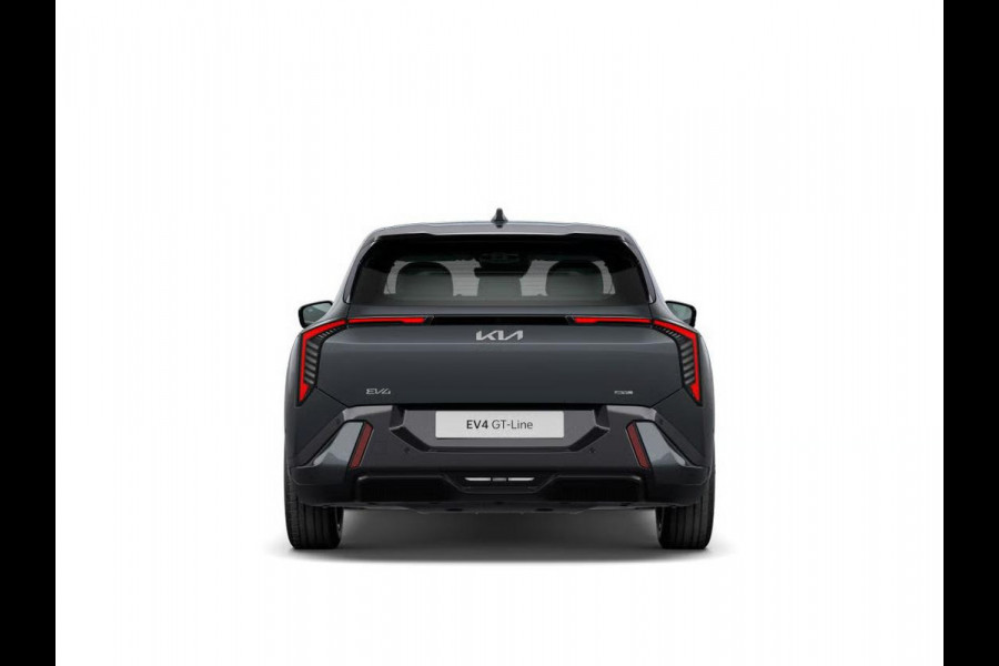 Kia EV4 GT-Line 81.4 kWh | Direct leverbaar! | Navi. | Clima. | Adapt. Cruise. | Stoel&Stuur Verwarming | Achteruitrijcamera | Dodehoekassistentie | Glazen Schuif-/Kanteldak | Harman Kardon | GT-Line Vegan Lederen Stoelbekleding