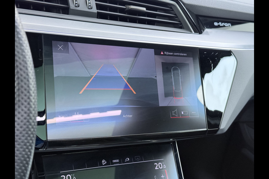 Audi e-tron 55 Quattro S-Line Edition 95kWh SOH 90% Panoramadak Bang&Olufsen Adap.Cruise 360°Camera 4-Zone Ecc Stoel+Achterbankverwarming An Elek.Achterklep 20"Lmv Sportstoelen Dynamische knipperlichten Stoelverwarming