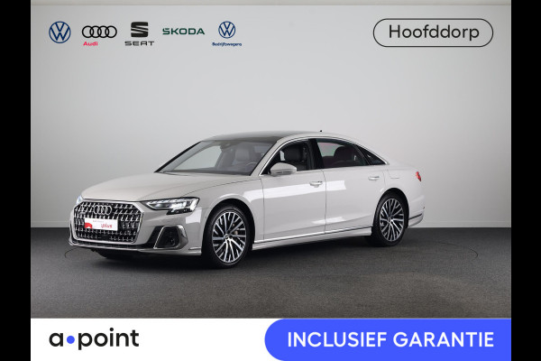 Audi A8 60 TFSI e quattro Lang 462 pk Tiptronic | Verlengde garantie | Navigatie | Panoramadak | Parkeersensoren (Park assist) | Rondomzicht camera | Stoelverwarming/ventilatie/massage v/a | B&O Soundsystem |