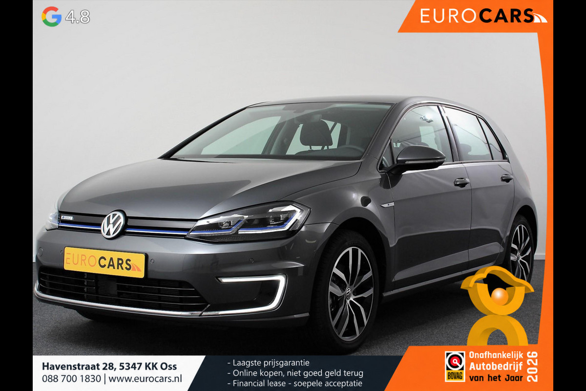 Volkswagen e-Golf Edition Navigatie SOH 90,5% Climate control Virtual cockpit Parkeersensoren V+A DAB+ Adaptive Cruise Control 17" Lichtmetalen velgen