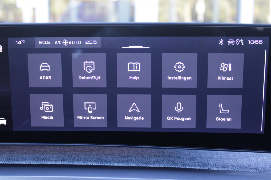 Peugeot 5008 1.2 Hybrid 145PK AUTOMAAT GT 7p | PANORAMISCH SCHUIFDAK PACK | 360° VISION & DRIVE ASSIST PLUS PACK: (360° CAMERA, BUITENSPIEGELS MET KANTELFUNCTIE, DRIVE ASSIST 2.0, DRAADLOZE TELEFOONLADER, ANTIDIEFSTALALARM) | BEKLEDING ALCANTARA/KUNSTLEDER | SEAT PACK COMFORT: (AGR BESTUUDERSSTOEL EN PASSAGIERSSTOEL ELEKTRISCH VERSTELBAAR MET MASSAGE FUNCTIE, BESTUUDERSSTOEL MET GEHEUGENFUNCTIE, BUITENSTE ZITPLAATSEN ACHTERBANK VERWARMBAAR) | GLANZEND ZWARTE DAKRAILS | BLUE INGARO  | 19" LICHTMETALEN VELGEN "BREDA" | DRAADLOZE TELEFOONLADER | APPLE CARPLAY/ANDROID AUTO DRAADLOOS |