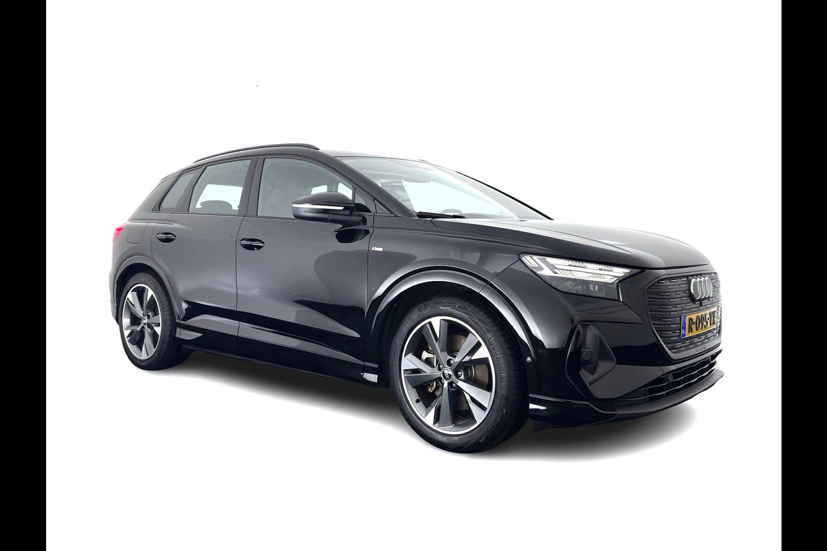 Audi Q4 e-tron 40 S edition 77 kWh (3-Fase-11kW) (INCL.BTW) *HEAT-PUMP | LEATHER-FABRIC | MATRIX-LED | ADAPTIVE-CRUISE | CAMERA | DIGI-COCKPIT | KEYLESS | AMBIENT-LIGHT | AUDI-SOUND | NAVI-FULLMAP | PRIVACY-GLASS | ECC | PDC | 20''ALU*