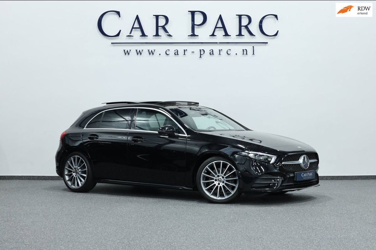 Mercedes-Benz A-Klasse 220 AMG MULTIBEAM/VIRTUAL/SFEER/PANO/LEER+S.VERWARMING+MEMORY/19" LMV/CAM/ACC/ECC/12 MDN GARANTIE!