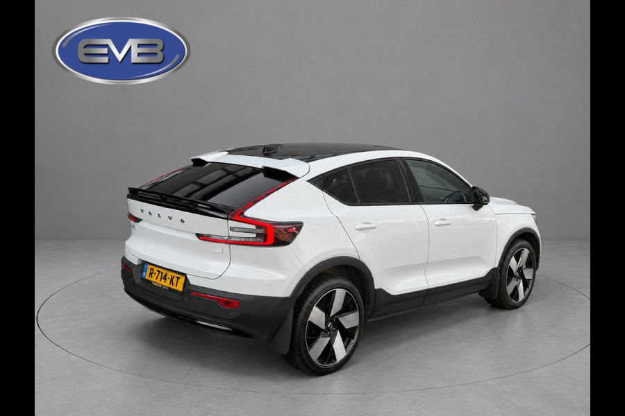 Volvo C40 Recharge Plus 69 kWh, panoramadak, 20 inch,camera,electr bedienbare trekhaak, 1 e eigenaar, Origineel NL auto met nap