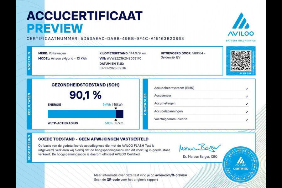 Volkswagen Arteon 1.4 TSI eHybrid R-Line Business+ | SOH 90,1% | Leder | Adaptive cruise | Trekhaak | Dodehoek detectie | Stuur/stoel verwarming | Park assist | Carplay | Full LED