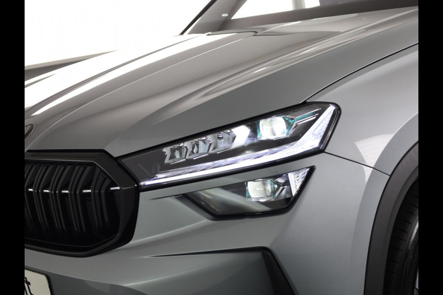 Škoda Kodiaq 1.5 TSI PHEV Sportline Business 204 pk 6 versn. DSG | Comfort Pakket | Panorama Dak | Dynamic Chassis Control Pakket | Head-up display | Parkeer Pakket | Trekhaak | Winter Pakket | Velgen: 20" lichtmetalen velgen Rila aero, antraciet zwart
