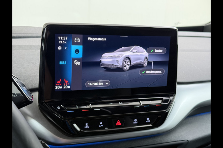 Volkswagen ID.4 82kWh 204PK 90%SOH Trekhaak Adap.Cruise Stoelverwarming Apple Carplay Android Auto Navi Ecc Pdc Privacy Glas Led Isofix DAB Bluetooth All Seasonbanden Voorruitverwarming Wifi 1.000KG Trekgewicht 1e Eigenaar Origineel Nederlandse Auto