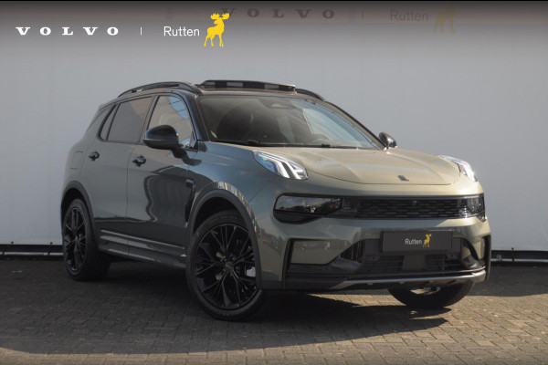 Lynk & Co 01 276PK Automaat More Trekhaak / Adaptive cruise control / Leren bekleding / Elektrisch verstelbare stoelen / Schuif- kanteldak / Stoel- en stuurverwarming / Parkeersensoren V+A / 360 Graden Camera / Elektrische achterklep / 20" lichtmetalen velgen