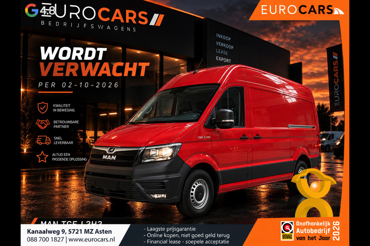 MAN TGE 2.0 140 pk Automaat L3H3 Camera ACC Navigatie Stoelverwarming Business Navigation