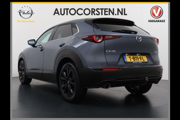 Mazda CX-30 2.0I 187PK M.Hybrid Automaat Trekhaak Adap.Cruise Camera Stoelverwarming Ecc Head-Up Display Navi Apple Carplay/Android Auto e-S Dodehoekdetectie Keyless Elek.Achterklep Privacy Glas Lmv Isofix DAB Bluetooth Regen-Lichtsensor 1.300KG Trekgewicht 1e Eigenaar