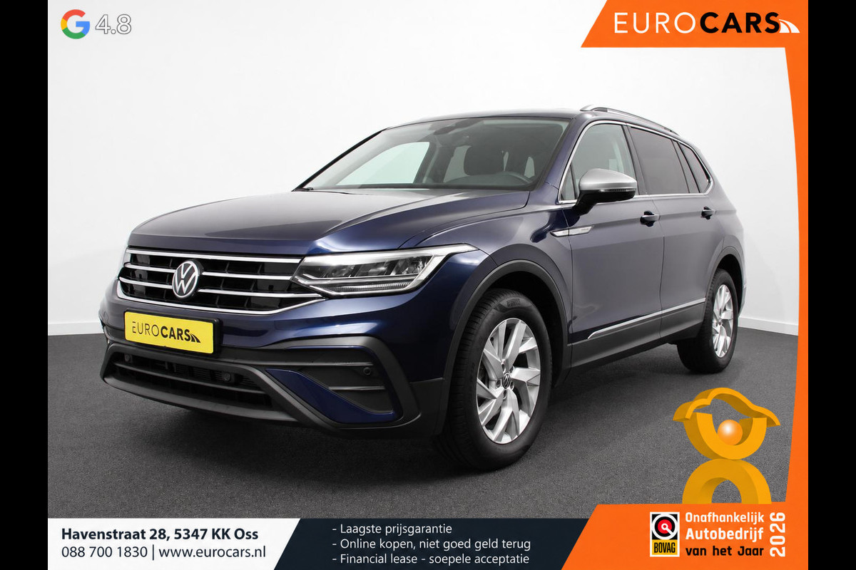 Volkswagen Tiguan Allspace 1.5 TSI 150pk DSG Life 7p. Navigatie Climate Control Adaptieve cruise control Achteruitrijcamera Trekhaak Virtual Cockpit Elektrische achterklep Stoelverwarming Led Lichtmetalen velgen Parkeersensoren