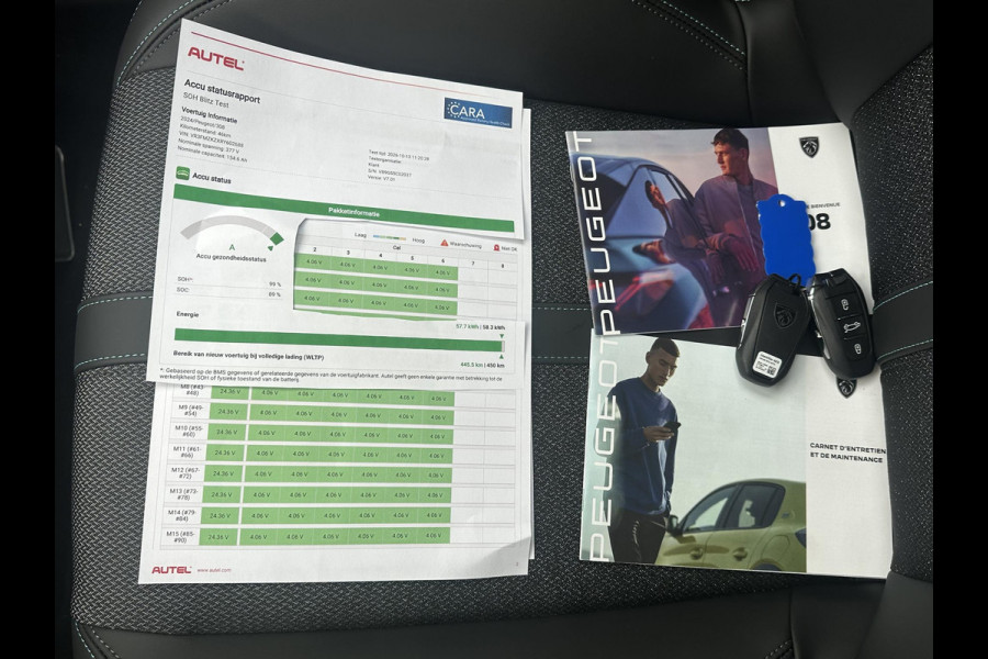 Peugeot e-408 Allure 58 kWh SOH 99% | NIEUWE AUTO | ACHTERUITRIJCAMERA | KEYLESS | STOEL + STUURVERWARMING | ADAP. CRUISE | APPLE CARPLAY | RIJKLAAR INCL. 12 MND BOVAG GARANTIE |