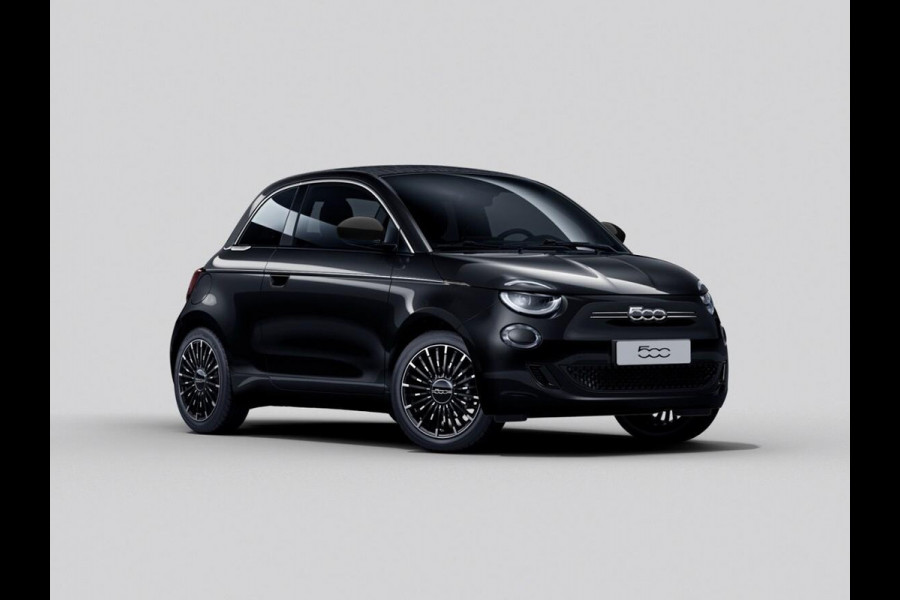 Fiat 500E Cabrio La Prima 42 kWh | Clima | LED | PDC | JBL Premium Audio | 17" | Camera | BSM | Canneloni Ivory/Piombo interieur