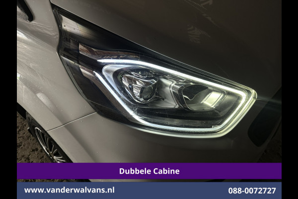 Ford Transit Custom 2.0 TDCI 130pk L2H1 Dubbele Cabine Euro6 Airco | 6-Zits | Camera | LED | Cruisecontrol | 2800kg Trekhaak Android Auto, Verwarmde voorruit, Stoelverwarming, Parkeersensoren, Dakdragers