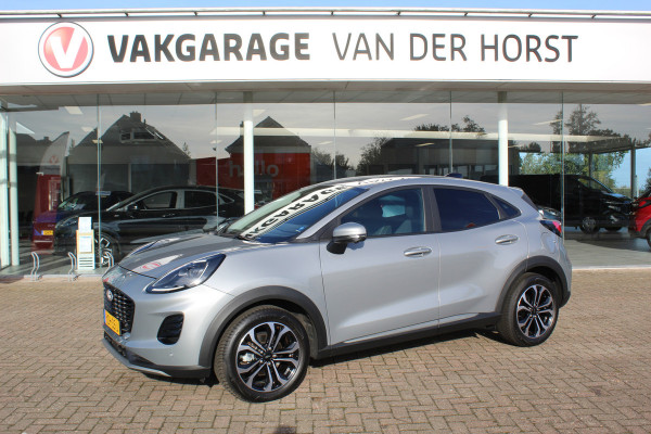 Ford Puma 1.0-125pk EcoBoost Mild-Hybrid Titanium. Z.g.a.n., slechts 3.700km ! Fabrieksgarantie t/m 15-04-2029 ! Autm. airco, navigatie, bluetooth telefoonvoor., winterpakket, rij assistent pakket, metallic lak, etc.