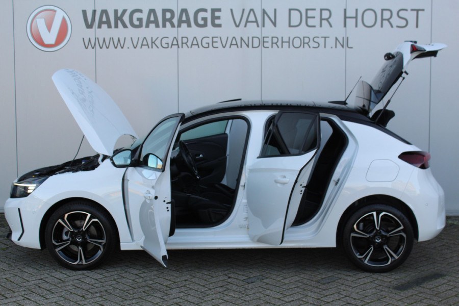 Opel Corsa 1.2-100pk Turbo Sport. In nieuwstaat verkerende luxe Opel Corsa ! Autm. airco, cruise cntrl, lane assist, panoramadak, verwarmde stoelen, LM wielen, camera, parkeersensoren v+a, navigatie by Apple Carplay/Android auto, full LED verl. etc.