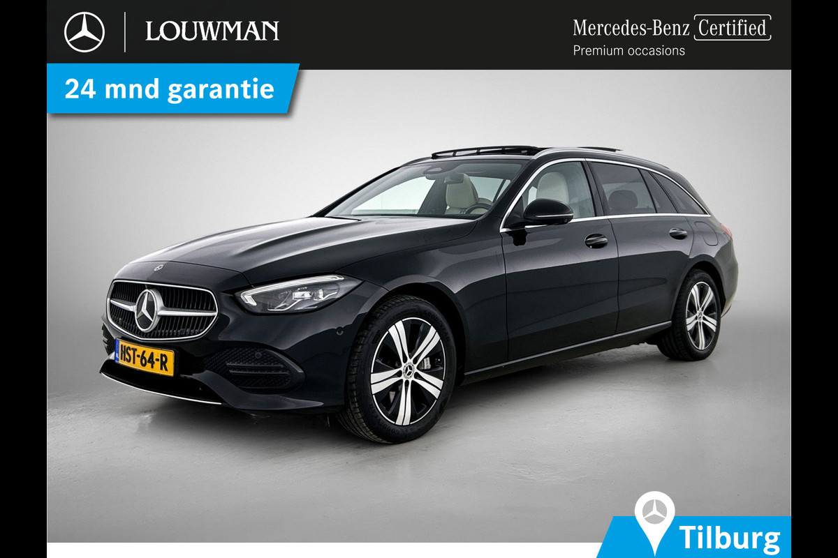 Mercedes-Benz C-Klasse Estate 300 e Luxury Line |  Elektrische voorstoelen| Stoelverwarming voor | 360 Camera | Sfeerverlichting | Lederlook bekleding | Navigatie | Smartphone intergratie | Trekhaak | Inclusief 24 maanden Mercedes-Benz Certified garantie voor Europa.