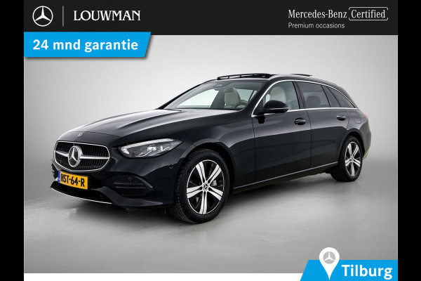 Mercedes-Benz C-Klasse Estate 300 e Luxury Line |  Elektrische voorstoelen| Stoelverwarming voor | 360 Camera | Sfeerverlichting | Lederlook bekleding | Navigatie | Smartphone intergratie | Trekhaak | Inclusief 24 maanden Mercedes-Benz Certified garantie voor Europa.
